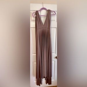 Two Birds Straight Maxi Bridesmaid/Prom dress with twist and tie style top